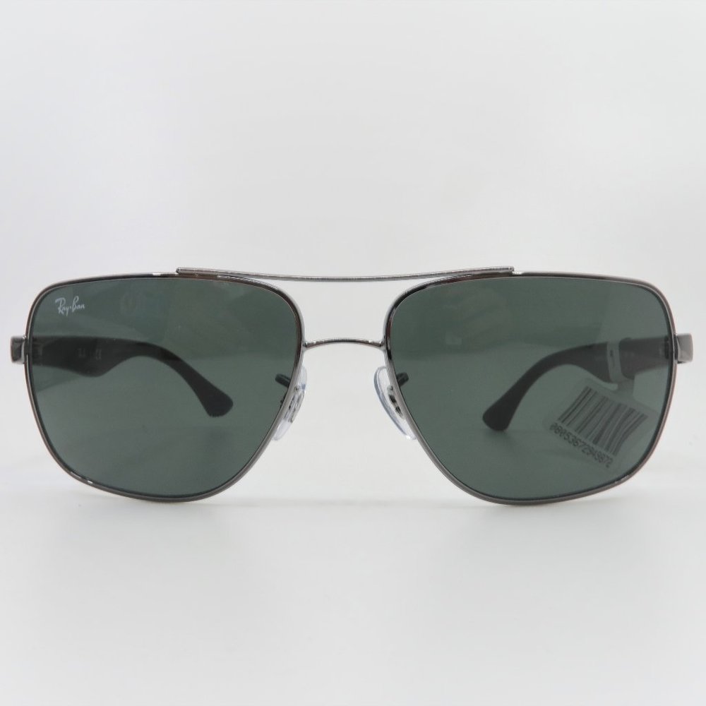 Ray-Ban RB 3483 004/71 60mm Gunmetal and Black/Green Pilot New Sunglasses *Read. - Picture 2 of 7